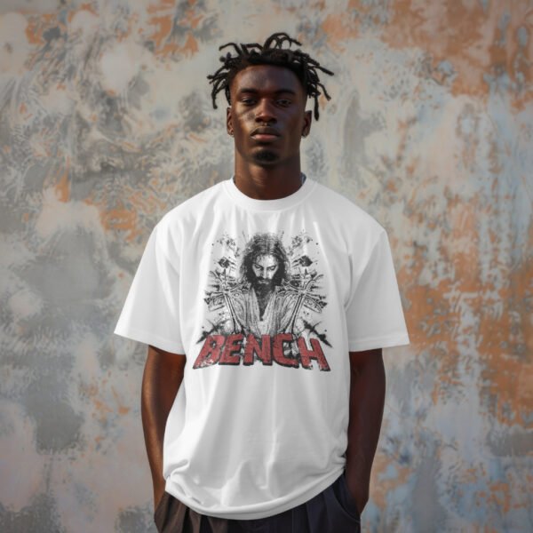 White Streetwear T-shirt By Bench – Jesus - Image 2