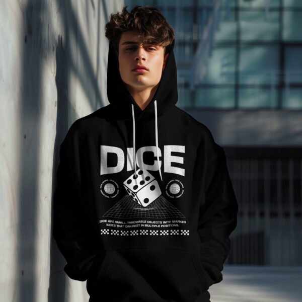 Black Streetwear Hoodie By Bench – Dice - Image 2